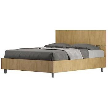 Cama Damas Roble Natural 140x190 con Somier y Cabecero Recto