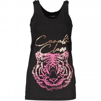 Cavalli Class Elegant Wide Shoulder Printed Tank Top - S, Sleeveless Tops, female, Black, Size: S Stylish Printed Tank Top