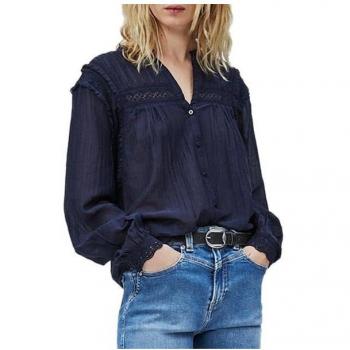 Camisa de algodón azul PEPE JEANS ALBERTINA PL303938