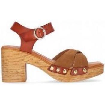 Chika10 Sandalias San Marino 08 para Mujer, Marrón, Altura de Tacón 7cm, Cierre de Hebilla