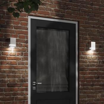 Aplique de exterior de acero inoxidable con luz de pared, color negro y plateado