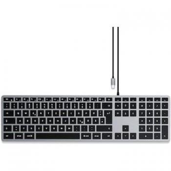 Teclado Satechi Slim W3 USB-C Cableado QWERTZ Alemán Gris/Silver