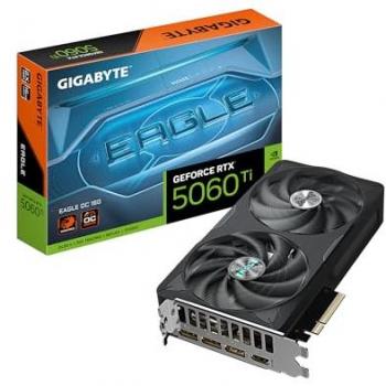 Tarjeta Gráfica GIGABYTE GeForce RTX 5060 Ti EAGLE OC 16GB GDDR7, 128 bits, PCI-E 5.0, Frecuencia del núcleo 2617 MHz, 3 x