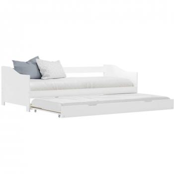 Sofá cama de madera de pino blanco 90x200 cm con 2 plazas Sacha