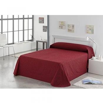 ESTELA Burgos Colcha/cubrecama Foulard con Tejido Jacquard, para Cama de 90 cm, Algodón-Poliéster, Burdeos, 80/95