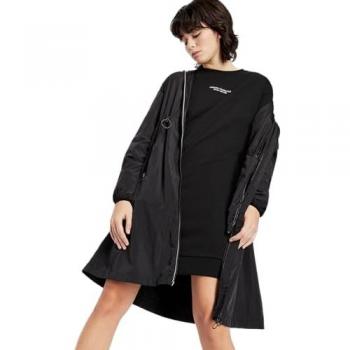 Vestido Sudadera de Manga Larga Negro para Mujer Armani Exchange - Casual, Algodón, Talla XL