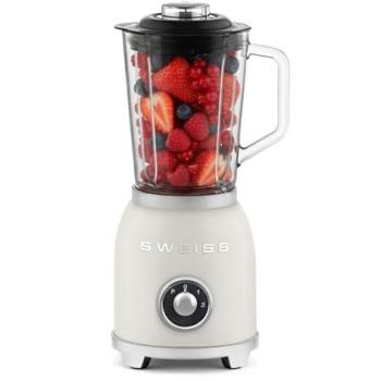 Licuadora Vintage Sweiss MXV8 1.5L 1000W Beige con Cuchillas de Acero Inoxidable y Función Pulse