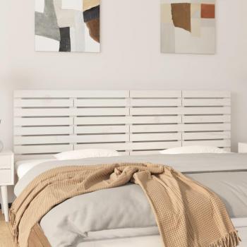 Cabecero de cama de pared blanco 206x3x63 cm madera maciza de pino