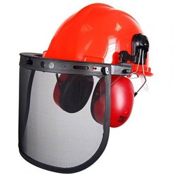 Casco forestal completo con visera de malla, protección auditiva 25 dB y gafas incluidas