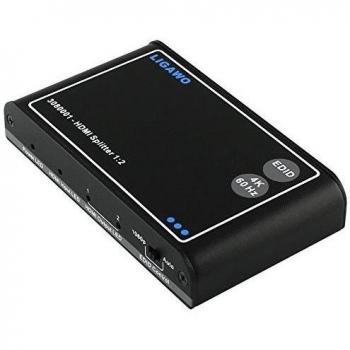 Ligawo 3080001 HDMI distribuidor 1x2 - 4Kx2K 60Hz HDMI 2.0 con HDCP 2.2 HEVC