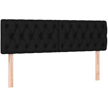 Cabecero con LED de tela negro 160x7x78/88 cm