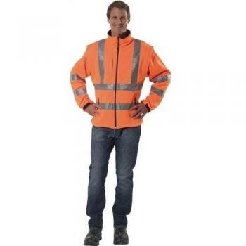 Chaqueta Softshell de Alta Visibilidad Naranja Talla M con Mangas Desmontables