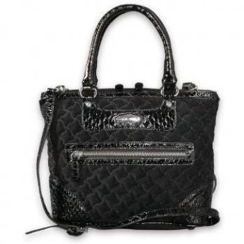 Silvio Tossi - Bolso de asas de cuero para mujer negro negro 28x23x11 cm
