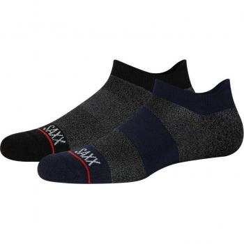 Saxx - Pack de 2 calcetines Whole Package para hombre, colores negro, gris y azul marino, talla L