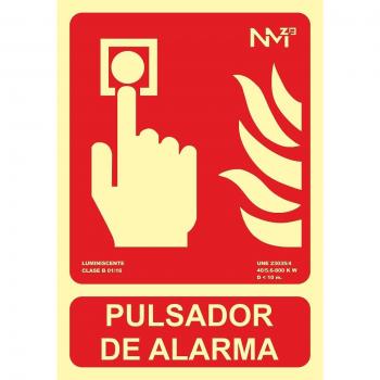 Placa de Seguridad Luminiscente PVC 210x300mm - Pulsador de Alarma, Archivo 2000 - Modelo 6171-04H RJ, Pack de 125 Piezas