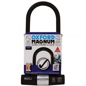 Candado U-Lock Oxford Magnum Ultra Fuerte (170x285mm) con Protección Antirrobo y Soporte para Bicicleta
