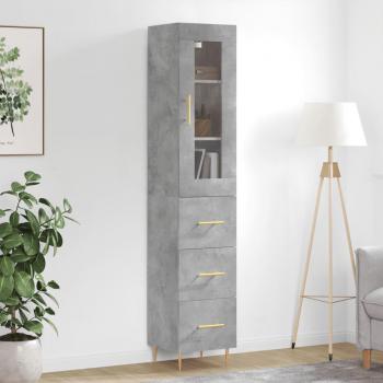 Armario de hormigón gris 34,5x34x180 cm madera multicapa