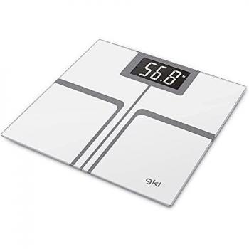 GKL - FITMAX WHITE - Báscula de baño digital con sensores de medición de alta precisión. Capacidad 5-200kg, división 100g y encendido/apagado automático – Blanca
