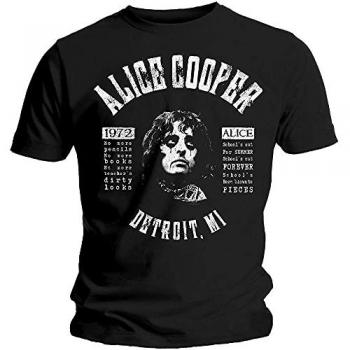 Alice Cooper Schools Out Lyrics Men's Metal T-Shirt - ROCK OFF XL
