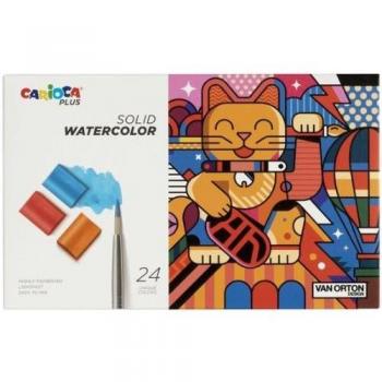 Estuche Acuarelas Carioca Plus 24 Colores Pastilla Surtidos