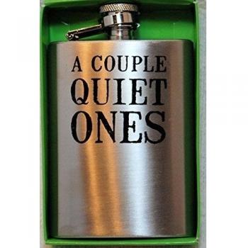 A Couple Quiet Ones 4oz Stainless Steel Flask by unmarked