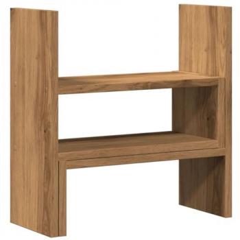 Organizador de Escritorio Ajustable de Madera Ingenierizada Roble Artesanal 40x17x41 cm