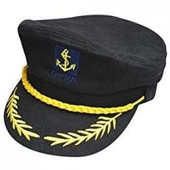 Sombrero - TOOGOO(R)Gorra de Algodon de Marina Barco de Marinero Patron Capitan de Yate Sombrero de marina Disfraz Vestido de fiesta negro