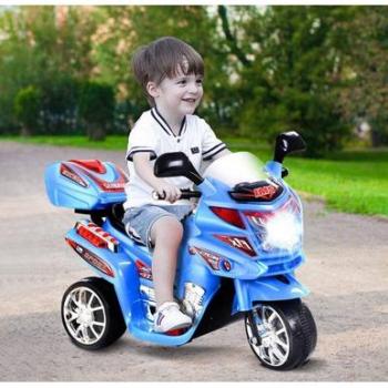 Electric 6V 3 Wheel Kids' Ride-On Motorcycle - Red