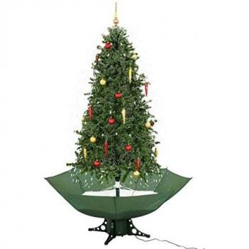 vidaXL Árbol Navidad con Nieve con Base en Paraguas Decoración Adorno Festivo Estacional Diseño Distintivo Ramas Realistas Ligero Duradero Verde 190cm