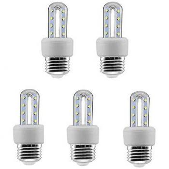 Bombilla LED 2Tubos 3W E27 300 lm 6400K, luz fría (Pack5)