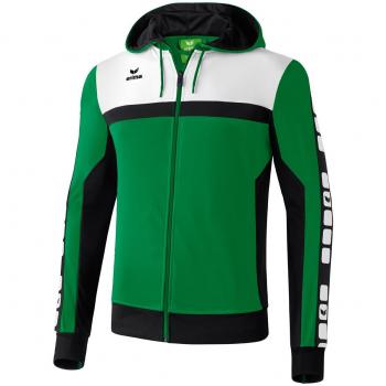 Erima Sportsjacke 5-Cubes Trainings mit Kapuze - Chaleco de fútbol para niño, color verde, talla 128 cm