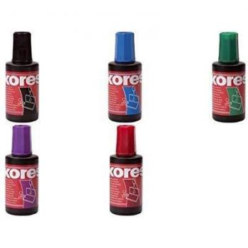 Tinta para sellos Kores, 27 ml, color violeta, sin aceite con aplicador