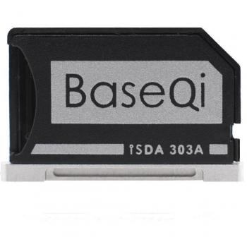 BaseQi Aluminio Micro SD Adaptador adaptador de aluminio con la plata borde para MacBook Pro Retina 13