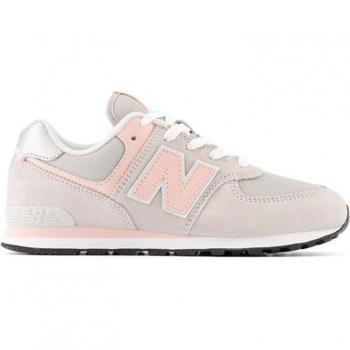 New Balance Kids' 574 Evergreen Casual Sneakers - Grey/Pink, Size 4.5 Wide