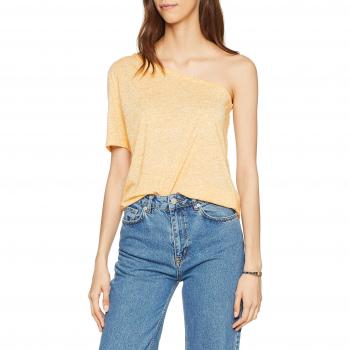 SELECTED FEMME Sfivy One Shoulder tee, Camiseta sin Mangas para Mujer, Naranja