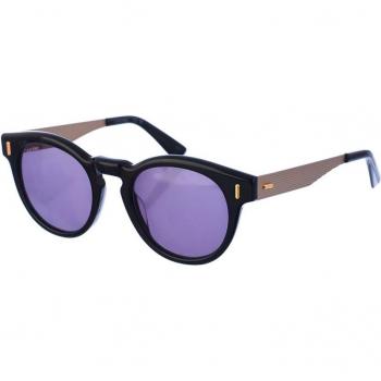 Calvin Klein CK21527S Circular Acetate Sunglasses with Metal Details for Men - Black - One Size
