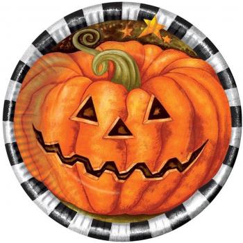 Atosa Lote de 6 Platos pequeños de cartón Calabazas Halloween - Única