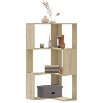 Corner Bookcase 3-Tier Sonoma Oak 50x50x102 cm Engineered Wood Storage Unit