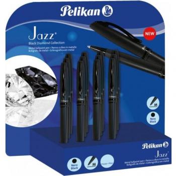 Bolígrafo Pelikan Jazz Black Diamond Expositor de 12 Unidades Color Negro