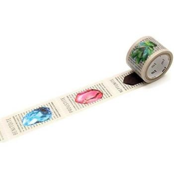 Cinta de enmascarar MT 2,5 cm prediseñada enciclopedia minerales multicolor