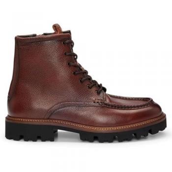BOSS Julyo Lightweight Lace-Up Boots for Men - Medium Brown - Size 41 EU / UK 7