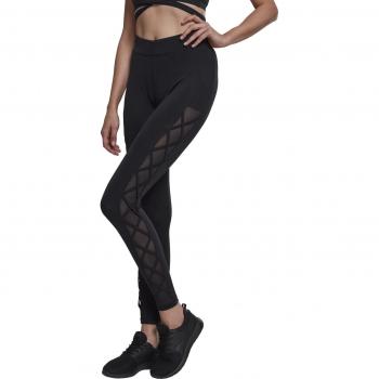Urban Classics Ribbon Mesh Leggings, Negro