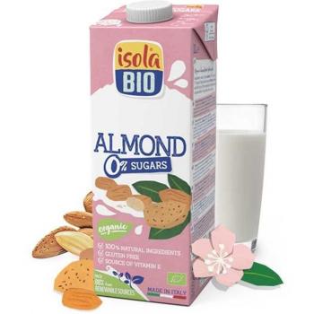 Isola Bio Bebida Vegetal de Almendras Sin Azúcar Orgánica Sin Gluten 1 Litro