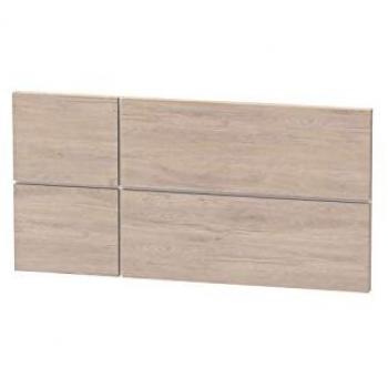 Cabecero juvenil Nova 100 cm en roble aurora, fabricado en aglomerado de partículas y melamina de alta densidad, diseño moderno geométrico, dimensiones 50x100x3.2 cm, adecuado para dormitorios