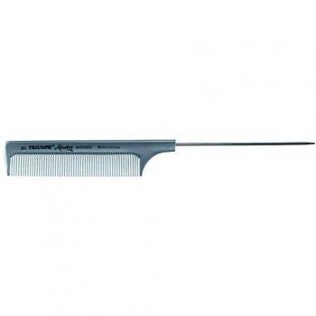 Peine de cola Master Triumph 261 con pua metalica, plateado metálico, mango ergonómico para un mejor agarre
