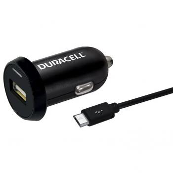 Duracell 12 V 2.4 A USB Cargador de Coche Cargador para Coche Compatible con Smartphones, Tablets, Dispositivos MP3, GPS, e-Readers, etc. – Negro