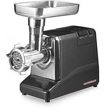 Gastroback 41402 Picadora De Carne Embutidora, 1000 W, Acero Inoxidable, Plateado/Negro