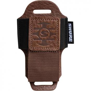 Gator Cases Shure Premium Leather Pouch for Wireless Bodypack Transmitter Brown