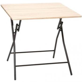 Mesa Plegable Efecto Madera 80 x 80 cm, 4 Plazas