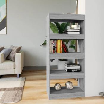 Librería/partición gris Sonoma 60x30x135 cm madera multicapa